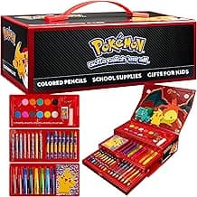 Pokemon Art Set for Boys Girls Drawing Painting Kit Markers Crayons Colored Pencils School Supplies