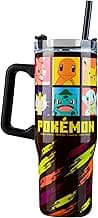 Pokemon Insulated Tumbler Travel Mug 33oz Stainless Steel Pikachu Anime Water Bottle with Handle and