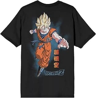 Dragon Ball Z T-Shirt Men's Goku Super Saiyan Anime Two-Sided Adult Top