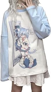 Y2k Aesthetic Detachable Sleeve T-Shirt Women Kawaii Cat Girl Anime Print Cute Sweatshirts Fairycore