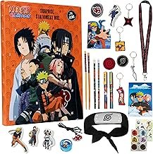 Naruto Advent Calendar 2025 for Kids, Teens, 24 Christmas Countdown Items with Leaf Village Headband