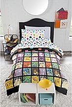 Northwest Pokemon Twin Sized Bed in a Bag Set, Pikachu Eevee Charmander Squirtle, Anime Bedding, Kan