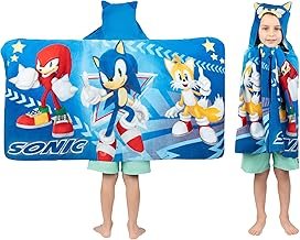 Sonic The Hedgehog, Anime, Bath/Pool/Beach Soft Cotton Terry Hooded Towel Wrap, 24 in x 50 in, By Fr
