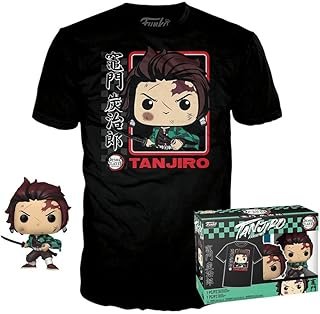 Funko Pop! & Tee: Demon Slayer - Tanjiro - (BL) - Extra Large - (XL) - T-Shirt - Clothes with Co